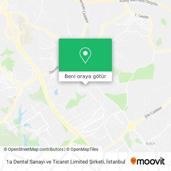 1a Dental Sanayi ve Ticaret Limited Şirketi harita