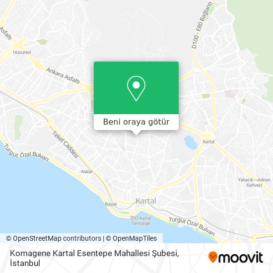 Komagene Kartal Esentepe Mahallesi Şubesi harita