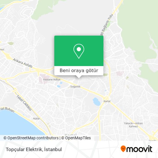 Topçular Elektrik harita