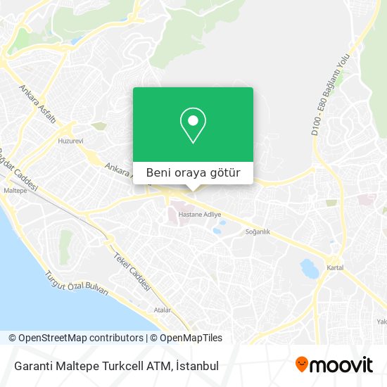 Garanti Maltepe Turkcell ATM harita