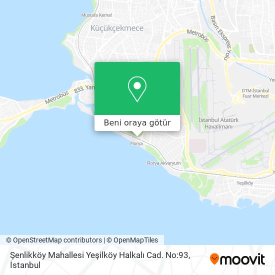 Şenlikköy Mahallesi Yeşilköy Halkalı Cad. No:93 harita