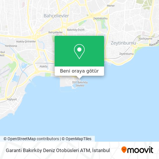 Garanti Bakırköy Deniz Otobüsleri ATM harita