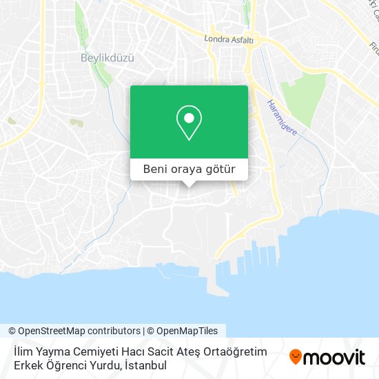 İlim Yayma Cemiyeti Hacı Sacit Ateş Ortaöğretim Erkek Öğrenci Yurdu harita