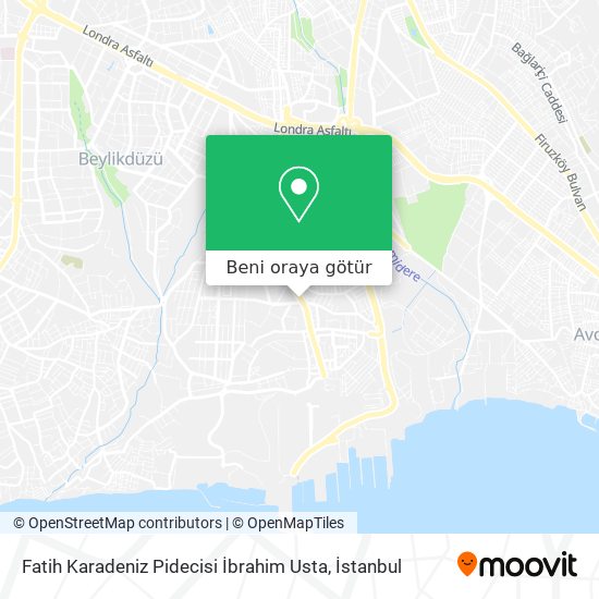 Fatih Karadeniz Pidecisi İbrahim Usta harita