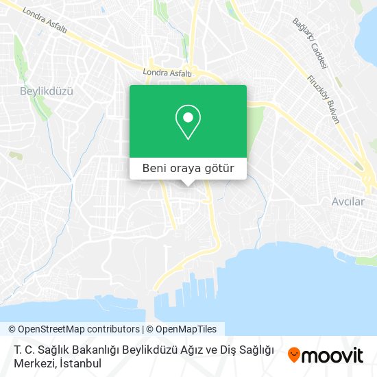 T. C. Sağlık Bakanlığı Beylikdüzü Ağız ve Diş Sağlığı Merkezi harita