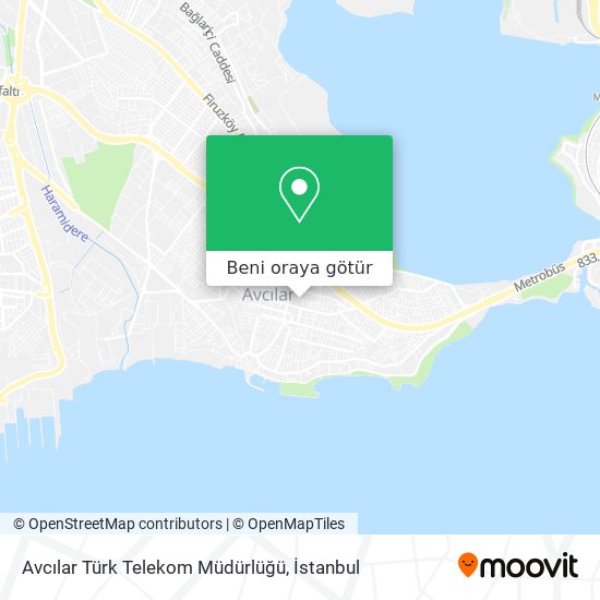 Avcılar Türk Telekom Müdürlüğü harita