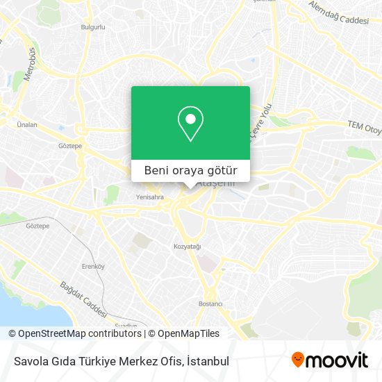 Savola Gıda Türkiye Merkez Ofis harita