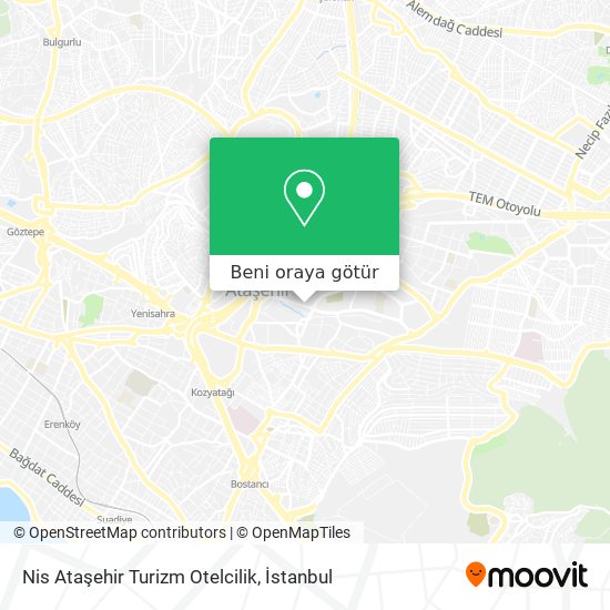 Nis Ataşehir Turizm Otelcilik harita