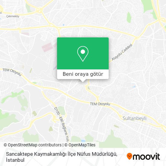 Sancaktepe Kaymakamlığı İlçe Nüfus Müdürlüğü harita
