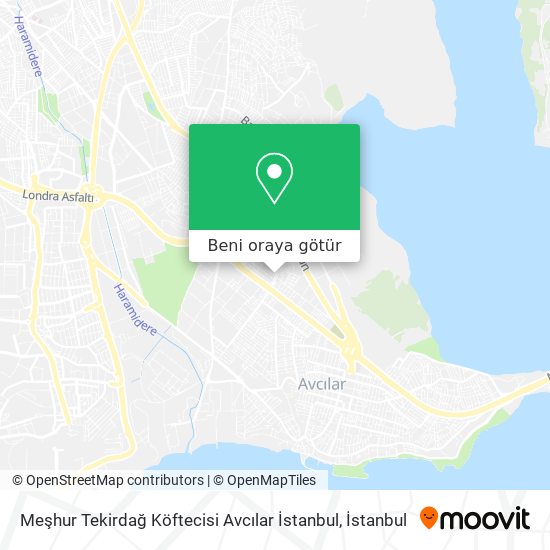 Meşhur Tekirdağ Köftecisi Avcılar İstanbul harita