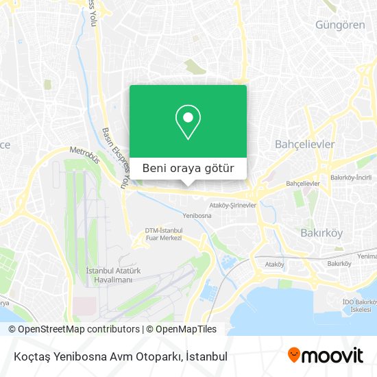 Koçtaş Yenibosna Avm Otoparkı harita