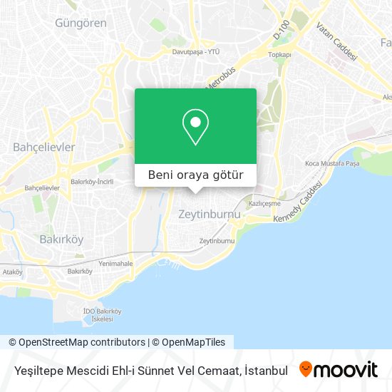 Yeşiltepe Mescidi Ehl-i Sünnet Vel Cemaat harita
