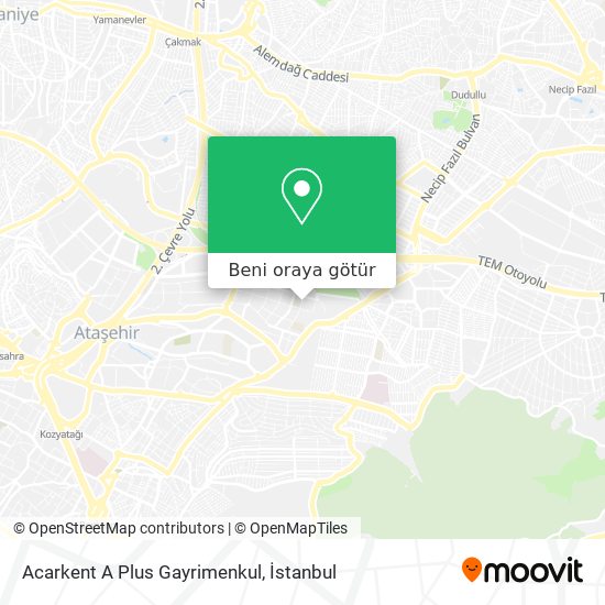 Acarkent A Plus Gayrimenkul harita
