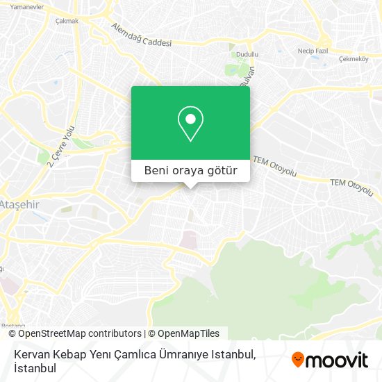 Kervan Kebap Yenı Çamlıca Ümranıye Istanbul harita