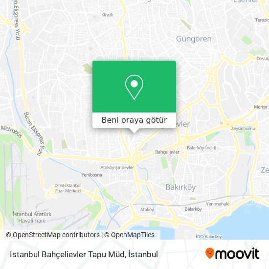Istanbul Bahçelievler Tapu Müd harita