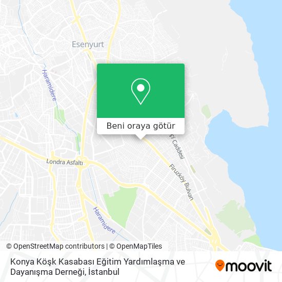 Konya Köşk Kasabası Eğitim Yardımlaşma ve Dayanışma Derneği harita