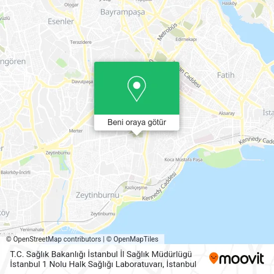 T.C. Sağlık Bakanlığı İstanbul İl Sağlık Müdürlügü İstanbul 1 Nolu Halk Sağlığı Laboratuvarı harita