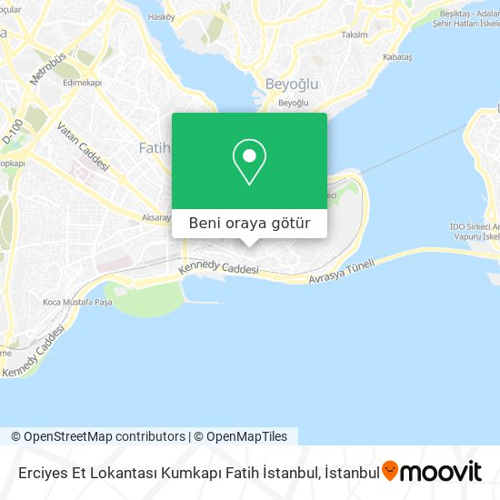Erciyes Et Lokantası Kumkapı Fatih İstanbul harita