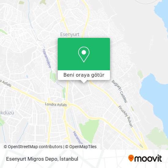 Esenyurt Migros Depo harita