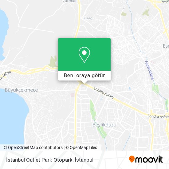 İstanbul Outlet Park Otopark harita