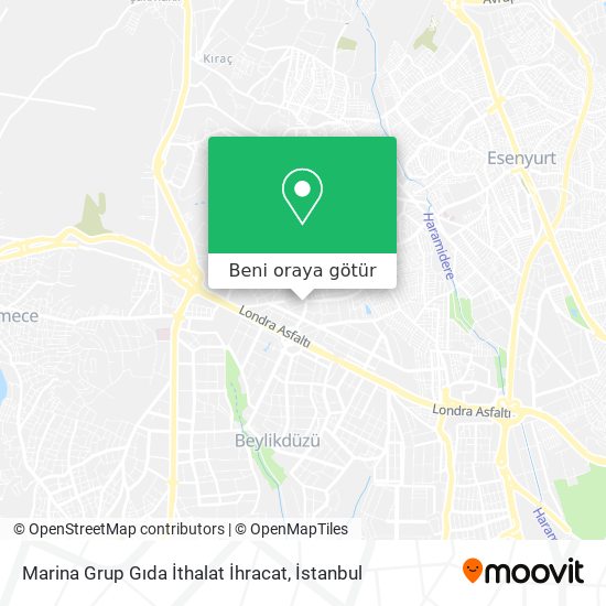 Marina Grup Gıda İthalat İhracat harita