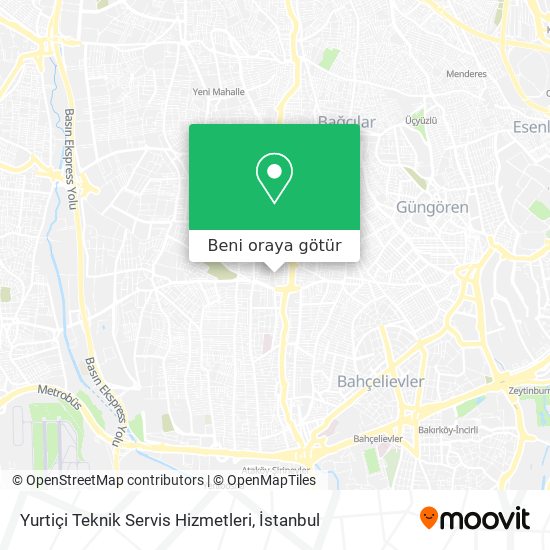 Yurtiçi Teknik Servis Hizmetleri harita