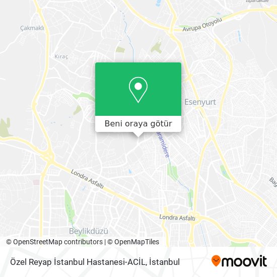 Özel Reyap İstanbul Hastanesi-ACİL harita