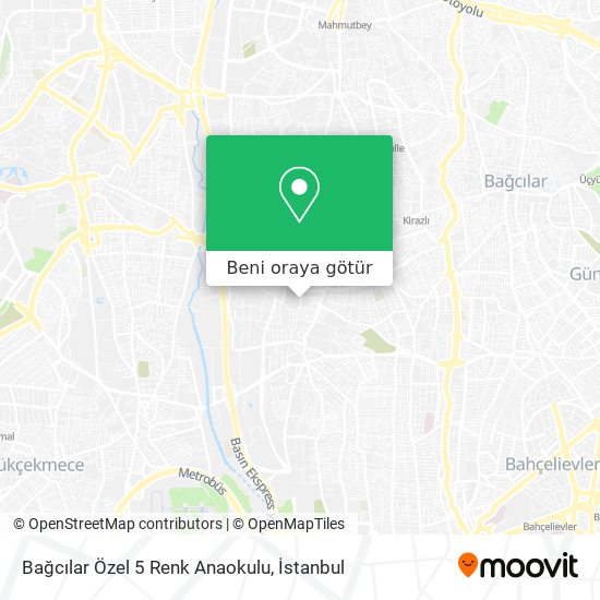Bağcılar Özel 5 Renk Anaokulu harita