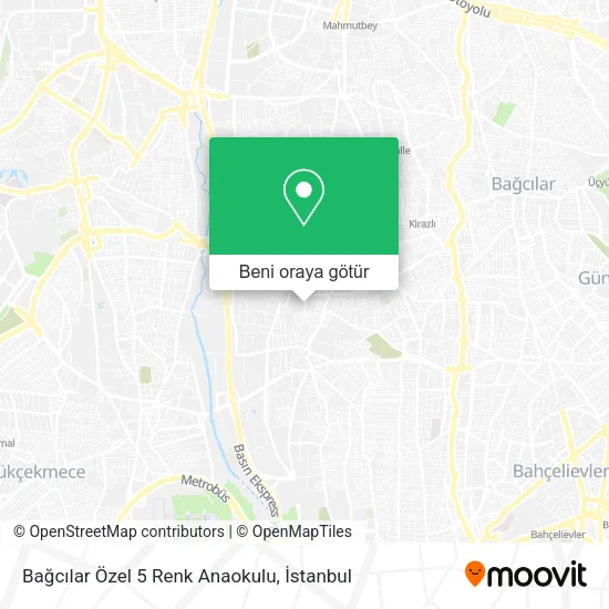 Bağcılar Özel 5 Renk Anaokulu harita