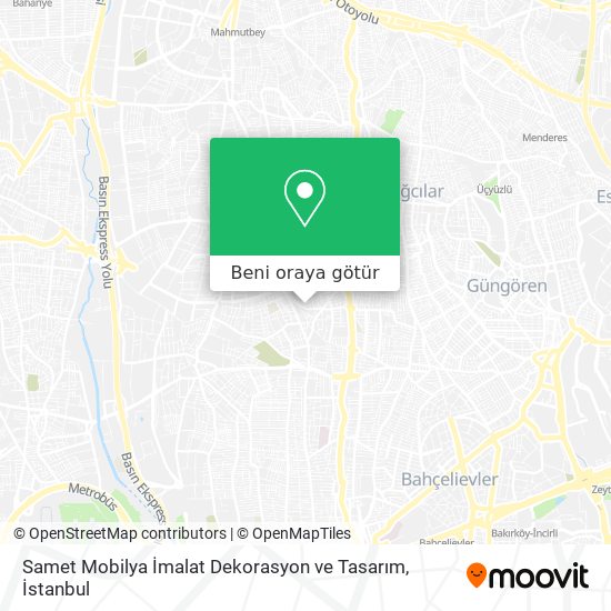 Samet Mobilya İmalat Dekorasyon ve Tasarım harita