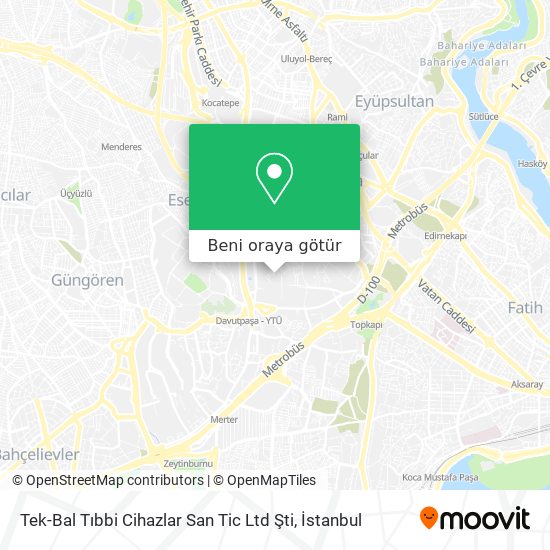 Tek-Bal Tıbbi Cihazlar San Tic Ltd Şti harita