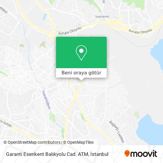Garanti Esenkent Balıkyolu Cad. ATM harita