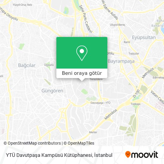 YTÜ Davutpaşa Kampüsü Kütüphanesi harita