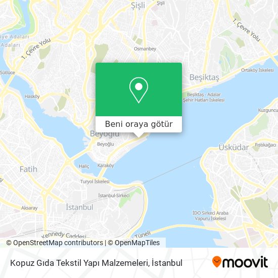 Kopuz Gıda Tekstil Yapı Malzemeleri harita