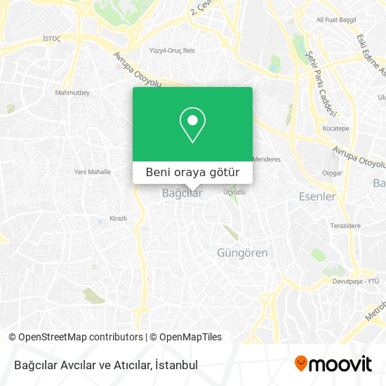 Bağcılar Avcılar ve Atıcılar harita