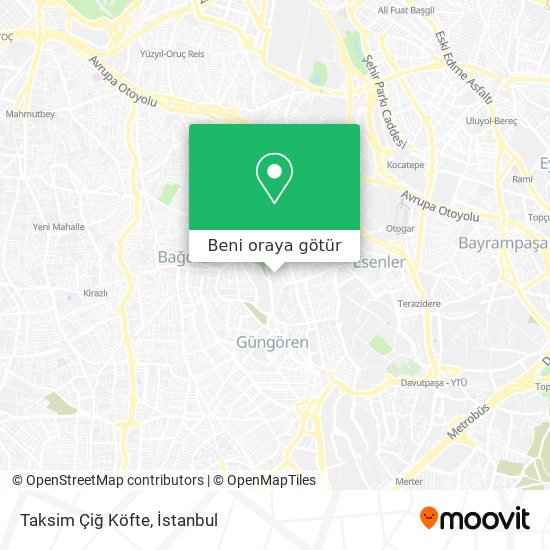 Taksim Çiğ Köfte harita