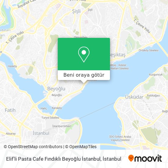 Elif'li Pasta Cafe Fındıklı Beyoğlu İstanbul harita