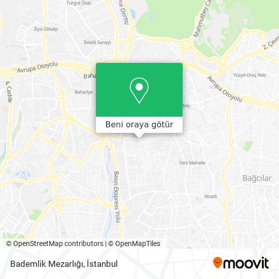Bademlik Mezarlığı harita