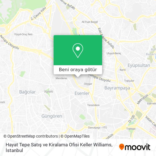 Hayat Tepe Satış ve Kiralama Ofisi Keller Williams harita