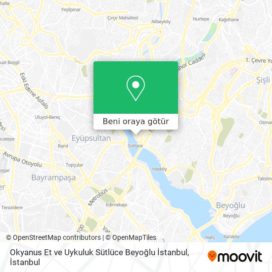 Okyanus Et ve Uykuluk Sütlüce Beyoğlu İstanbul harita