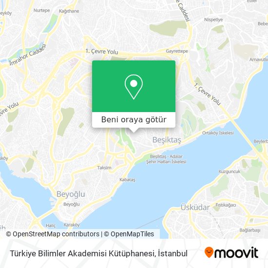 Türkiye Bilimler Akademisi Kütüphanesi harita