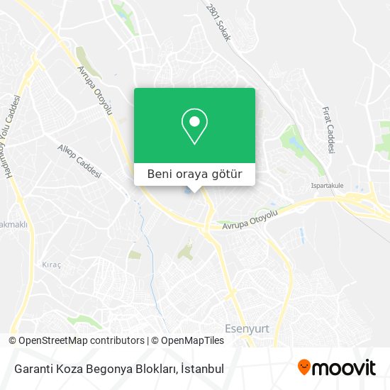 Garanti Koza Begonya Blokları harita