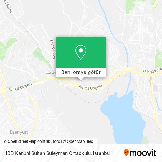 İBB Kanuni Sultan Süleyman Ortaokulu harita