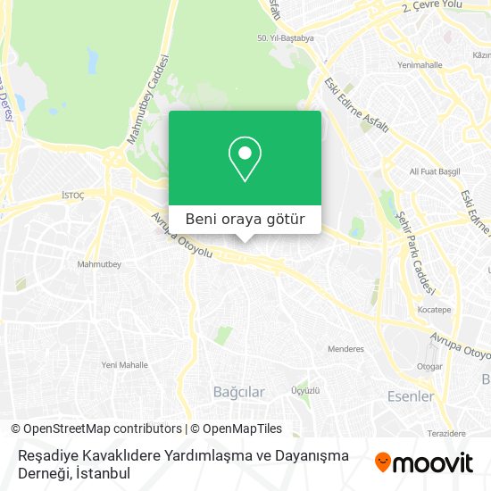 Reşadiye Kavaklıdere Yardımlaşma ve Dayanışma Derneği harita