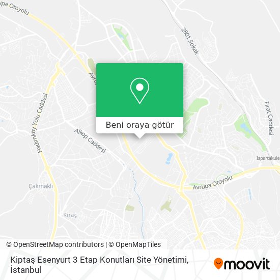 Kiptaş Esenyurt 3 Etap Konutları Site Yönetimi harita