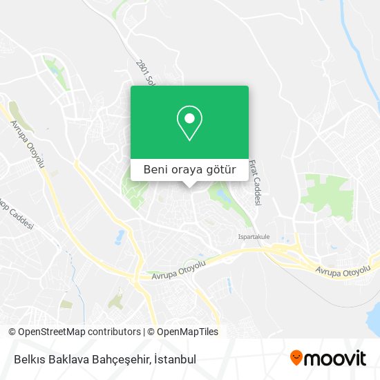 Belkıs Baklava Bahçeşehir harita