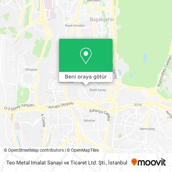 Teo Metal Imalat Sanayi ve Ticaret Ltd. Şti. harita