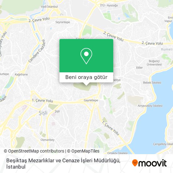 Beşiktaş Mezarlıklar ve Cenaze İşleri Müdürlüğü harita