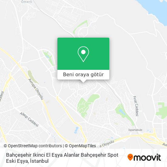 Bahçeşehir Ikinci El Eşya Alanlar Bahçeşehir Spot Eski Eşya harita