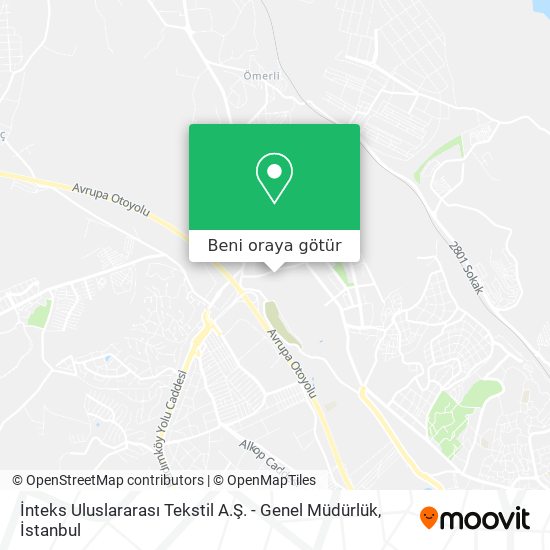 İnteks Uluslararası Tekstil A.Ş. - Genel Müdürlük harita